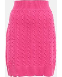 Patou - Scalloped Cable-knit Wool Miniskirt - Lyst