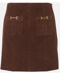 RIXO London - Wiley Suede Miniskirt - Lyst