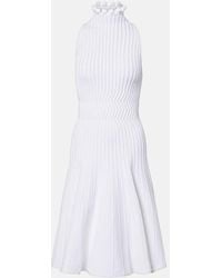 Alaïa - Ribbed-Knit Turtleneck Midi Dress - Lyst