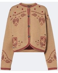 Alanui - Bandana Jacquard Wool And Cashmere Cardigan - Lyst