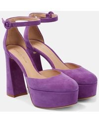 Gianvito Rossi - Vernice Platform Suede Pumps - Lyst