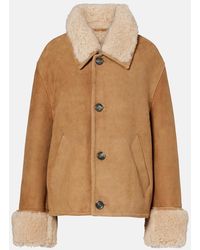 Ami Paris - Shearling-Trimmed Suede Jacket - Lyst