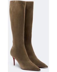 Christian Louboutin - Miss Z Suede Knee-High Boots - Lyst