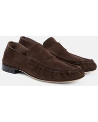 The Row - Loafers Aus Veloursleder - Lyst