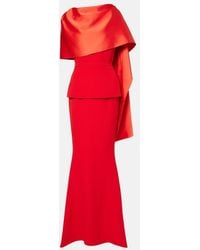 Safiyaa - Evangelina Caped Crepe Gown - Lyst