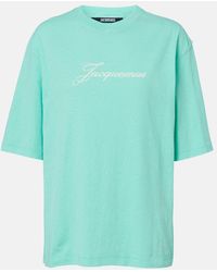 Jacquemus - Camiseta De Jersey En Mezcla De Algodon Y Canamo Con Logo - Lyst