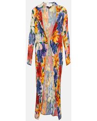 Etro - Pleated Floral Coat - Lyst