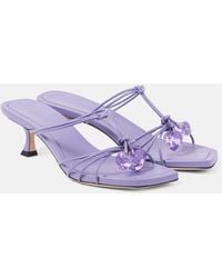 Jimmy Choo - Jemma 50 Embellished Leather Mules - Lyst