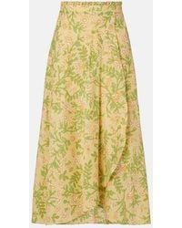 Poupette - Eva Floral Cotton Midi Skirt - Lyst