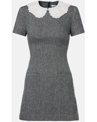 Self-Portrait - Herringbone Wool-Blend Minidress - Lyst