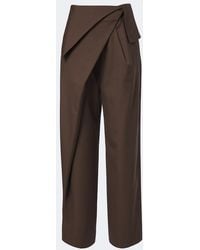 Loewe - Draped Wool Wide-Leg Pants - Lyst