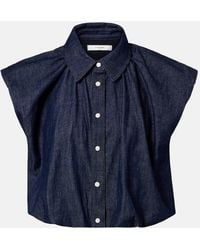 FRAME - Shell Denim Blouse - Lyst