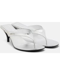 Gucci - Vittoria Metallic Leather Thong Sandals - Lyst