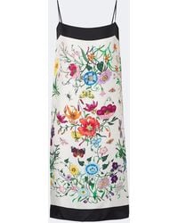 Gucci - Flora Silk Twill Minidress - Lyst