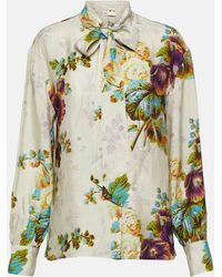 Tory Burch - Floral Satin Blouse - Lyst