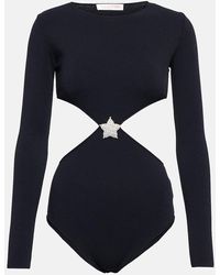 Valentino - Embellished Cut-out Bodysuit - Lyst