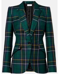 McQueen - Plaid Wool Blazer - Lyst