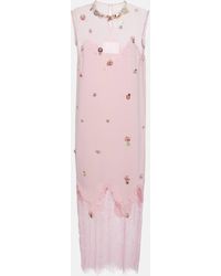 Costarellos - Keeva Embellished Crepe And Lace Midi Dress - Lyst