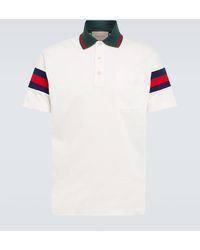 Gucci - Poloshirt aus Baumwolljersey mit Web - Lyst