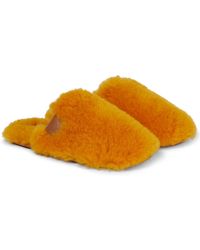 Loewe - Logo-patch Shearling Slippers - Lyst