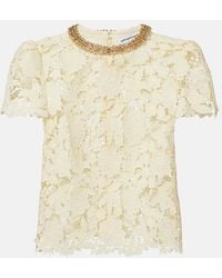 Self-Portrait - Embellished Lace Top - Lyst