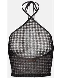Missoni - Open-Knit Halterneck Lame Crop Top - Lyst