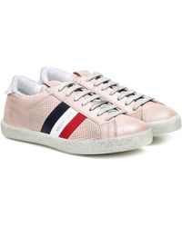 Moncler Baskets Alyssa en cuir - Rose