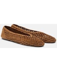 Le Monde Beryl - Regency Woven Suede Ballet Flats - Lyst