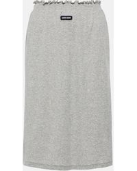 Miu Miu - Cotton Jersey Midi Skirt - Lyst