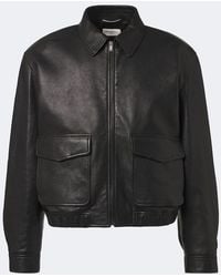 Saint Laurent - Leather Blouson Jacket - Lyst