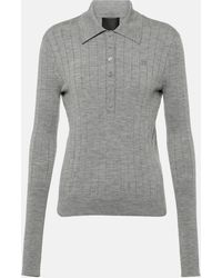 Givenchy - Ribbed-knit Wool-blend Polo Sweater - Lyst