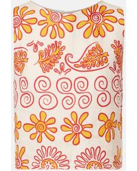 Cala De La Cruz - Bedrucktes Top Avelino Aus Leinen - Lyst