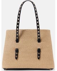 Alaïa - Straw Mina 25 Top-Handle Bag - Lyst