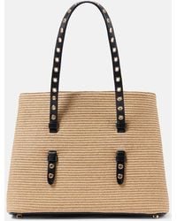 Alaïa - Mina 25 Leather-trimmed Raffia Tote Bag - Lyst