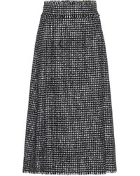 Dolce & Gabbana Falda midi de tweed - Gris