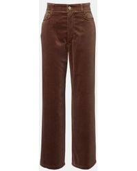 Max Mara - High-Rise Cotton Velvet Wide-Leg Pants - Lyst