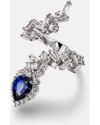 YEPREM - Reign Supreme 18Kt Ring With Diamonds And Sapphire - Lyst