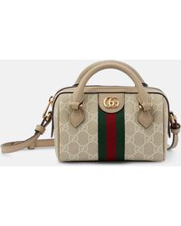 Gucci - Ophidia Super Mini Leather-trimmed Tote Bag - Lyst