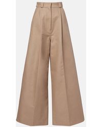 Balenciaga - Cotton Gabardine Wide-Leg Pants - Lyst
