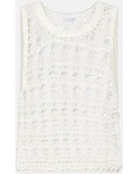 Brunello Cucinelli - Open-Knit Jute And Cotton-Blend Top - Lyst