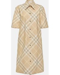 Burberry - Check Cotton Shirt Dress - Lyst