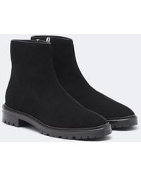 The Row - Moto Suede Ankle Boots - Lyst