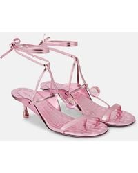 Jimmy Choo - Zyra 50 Metallic Leather Sandals - Lyst