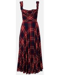 Vivienne Westwood - Chichi Draped Plaid Midi Dress - Lyst