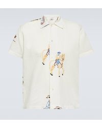 Bode - Embroidered Linen And Cotton Shirt - Lyst