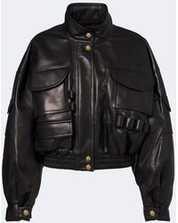 Balmain - Cropped Leather Jacket - Lyst