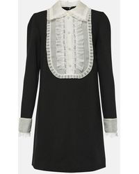 Dolce & Gabbana - Robe Courte À Plastron Contrastant - Lyst