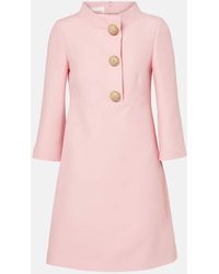 Valentino - Crepe Couture Embellished Minidress - Lyst