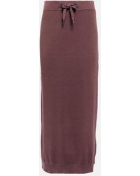 Brunello Cucinelli - Ribbed-Knit Cotton Midi Skirt - Lyst