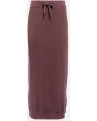 Brunello Cucinelli - Ribbed-Knit Cotton Midi Skirt - Lyst